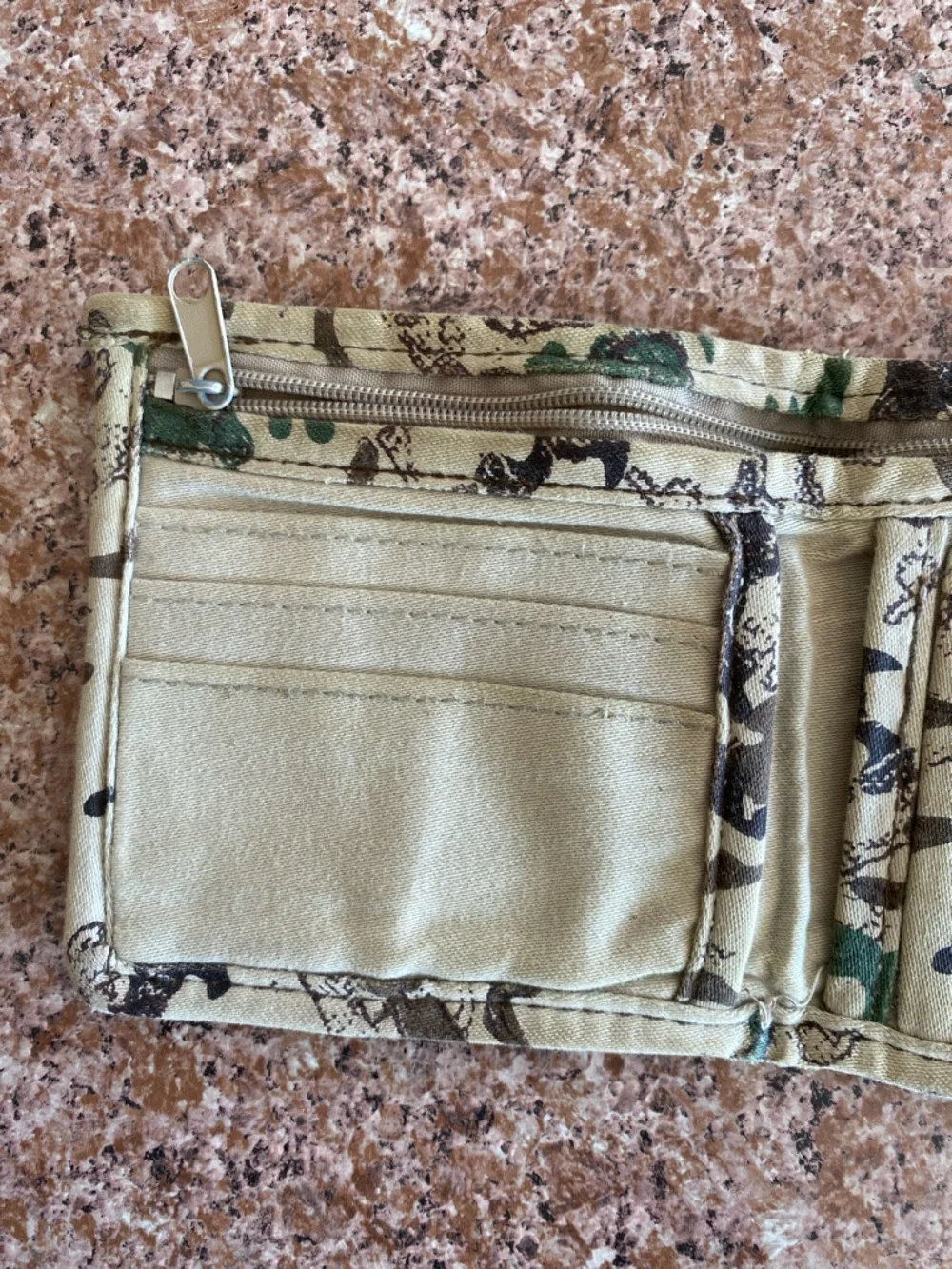French Connection Green Camouflage Canvas Wallet